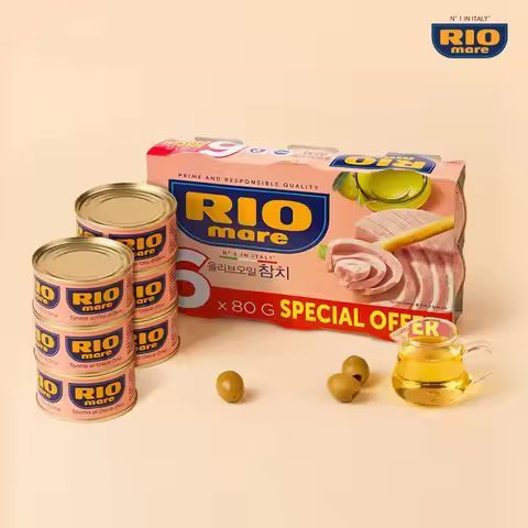상품 이미지: 이탈리아 리오마레 올리브 오일 참치 480g (80g*6캔)