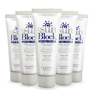 상품 이미지: (91%DC+10%즉시할인) 라퓨레브 선크림 SPF50+ PA+++선블록 5개세트 x 50ml | 끈적임NO 백탁NO 자외선차단제