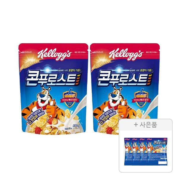 상품 이미지: 켈로그 콘푸로스트 600g, 2개 + 증정(콘푸로스트 30g, 4개)
