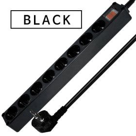 상품 이미지: 현대일렉트릭 D-HM16-825 멀티탭 과부하차단 BLACK 8구 2.5m
