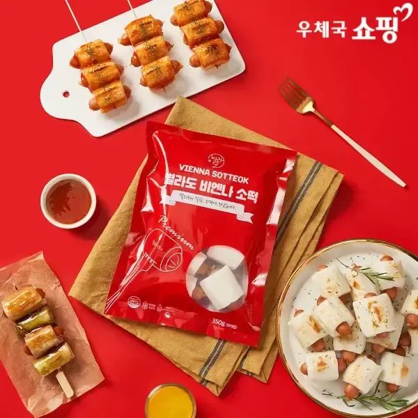 상품 이미지: [우체국쇼핑] (3+1)쫀득쫀득 국민간식 죽순비엔나 소떡 350g 2팩