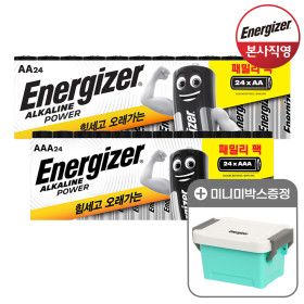 상품 이미지: 에너자이저 알카라인 패밀리팩 건전지 AA24입+AAA24입 +미니미박스 증정