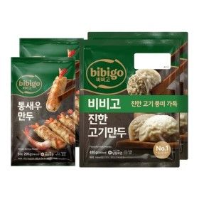 상품 이미지: 비비고 통 새우 만두 2개 + 수제 진한 고기만두 400G 2개