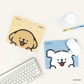 상품 이미지: 몰티즈 사각 마우스패드 스카이블루 리트리버 휴대용 미니 책상꾸미기 귀여운 캐릭터 노트북