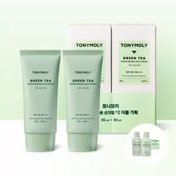 상품 이미지: [2개] 그린티 수분 선크림 50ml (+ 그린티 기초 2종 20ml)