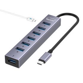 상품 이미지: USB-C USB3.0 7포트 USB허브 알루미늄 ML-UHC08