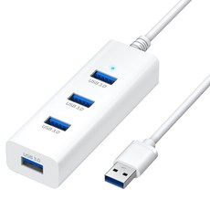 상품 이미지: 홈플래닛 4포트 무전원 USB3.0 허브, 화이트, 1개