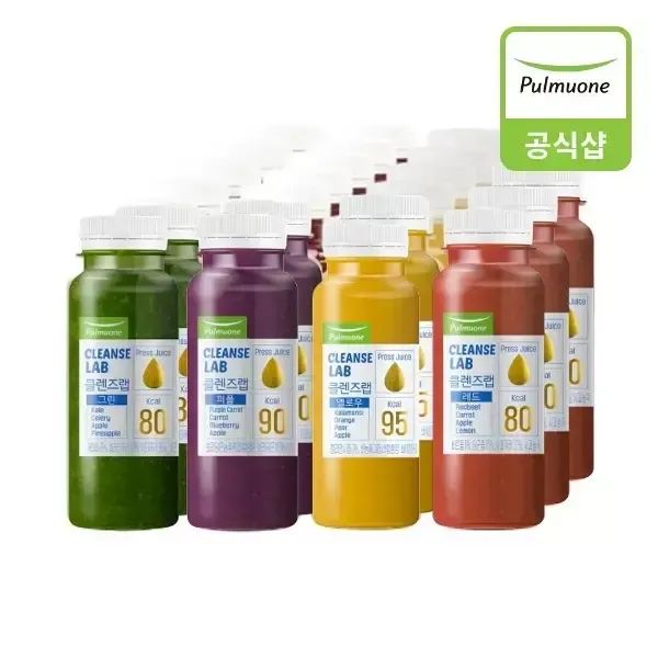 상품 이미지: [풀무원] 클렌즈랩 3days 190mlX21병(그린 6병, 퍼플 6병, 옐로우 6병, 레드 3병)