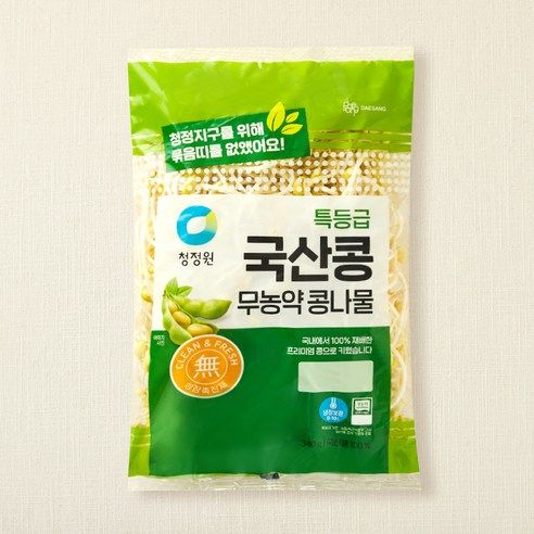 상품 이미지: 청정원 특등급 국산콩 무농약 콩나물, 340g, 1개