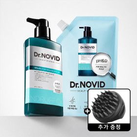 상품 이미지: 엘라스틴 닥터노비드 탈모증상완화 지루성두피용 약산성 비듬 샴푸 400ml + 300ml +(증정)두피브러쉬