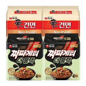 상품 이미지: 건면모음) 짜파게티 더블랙 8개 + 신라면 건면 10개