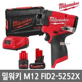 상품 이미지: 밀워키 M12 FID2-5252X 임팩트 드라이버 12V 6.35mm 5.0Ah 2.5Ah 충전 무선