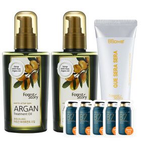 상품 이미지: 아르간 오일 헤어에센스 120ml 2개+핸드크림+샴푸5매 (역대급행사) / 헤어오일 세럼 손상모 끈적임X
