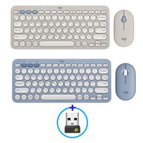 상품 이미지: 로지텍코리아 정품 PEBBLE2 COMBO 블루투스 키보드 마우스 세트 K380S+M350S+볼트수신기
