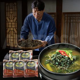 상품 이미지: 명인 다슬기 해장국 저지방 고단백 기력보충 원기회복 즉석 부추 아욱 다슬기 국 탕 해장국 5팩