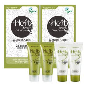 상품 이미지: 허브스피디 칼라크림 염색약 1+1 / 2호 소프트블랙(자연흑색) 옻타지않는 식물성 염료 비타민C