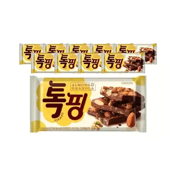 상품 이미지: 오리온 톡핑 아몬드 그래놀라 43g, 10입, 1개