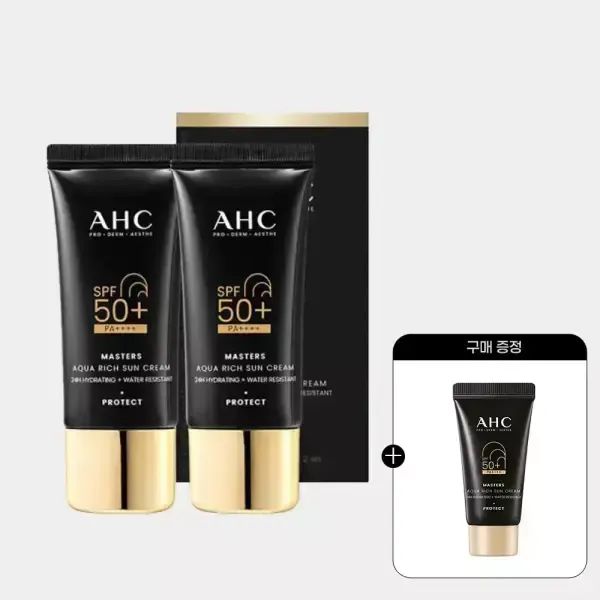 상품 이미지: AHC 마스터즈 아쿠아리치 선크림 듀오세트 30ml+(증정)마스터즈 선크림 10ml