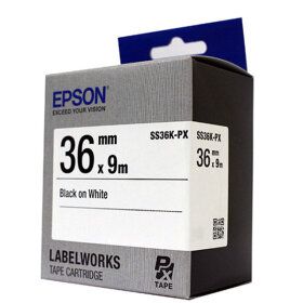 상품 이미지: 엡손 라벨테이프 SS36K-PX 36mm 흰색바탕 검정글씨