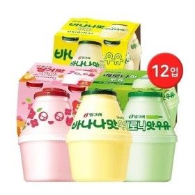 상품 이미지: 빙그레 단지우유240ml 3종 12개(바나나4개+딸기4개+메로나4개) 아이스박스 무료