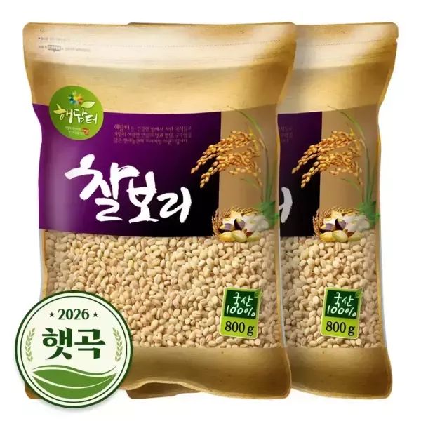 상품 이미지: 2026년 햇곡 국산 찰보리 1.6kg (800gx2봉)