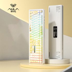 상품 이미지: Aula 독거미 F108 유무선 기계식 키보드 풀배열 핫스왑 3종 연결방식 4000mAh  화이트골프 저소음축 청우축