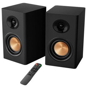 상품 이미지: SAUNGYU 컴퓨터 PC스피커 100W 2채널 24bit 음원 블루투스 북쉘프 액티브 앰프내장형 USB DAC BK4020D 4세대