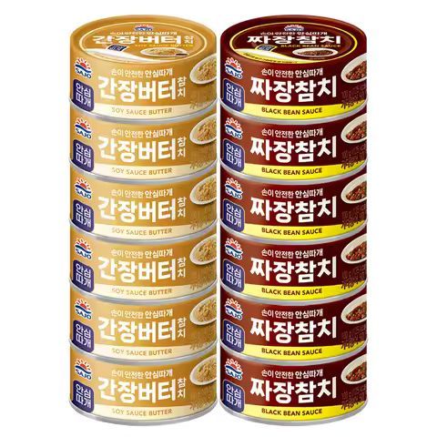 상품 이미지: [사조공식샵] 간장버터참치100g*6 + 짜장참치100g*6 (12캔)