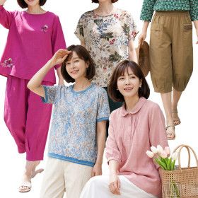상품 이미지: 로즈맘 파격특가 여름 인기상품 빅사이즈 티셔츠/블라우스/바지/민소매/잠옷/엄마옷/인견/세트/마담/의류