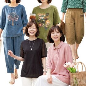 상품 이미지: 로즈맘 파격특가 여름 인기상품 빅사이즈 티셔츠/블라우스/바지/민소매/잠옷/엄마옷/인견/세트/마담의류