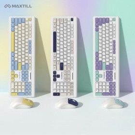상품 이미지: 파스텔 저소음 무선 키보드 마우스 세트 + 키스킨 PC 무소음 컴퓨터 노트북 블루투스 게이밍 사무용