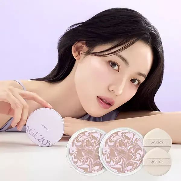 상품 이미지: (40%+7%묶음)에이지투웨니스 디오리진 에센스 팩트 라벤더라떼 본품+리필
