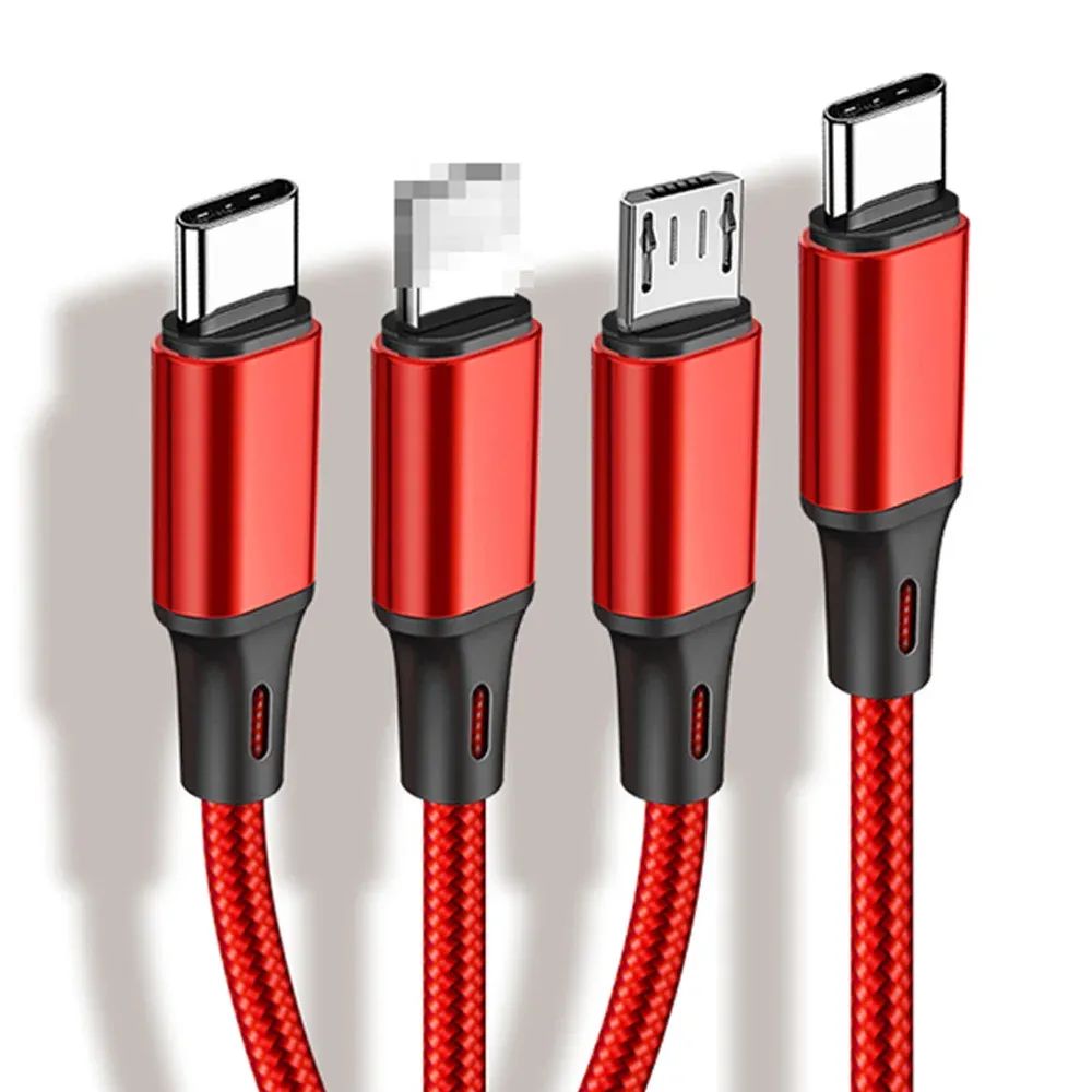 상품 이미지: 엔터콘 USB C to 3 in 1 케이블 5핀 8핀 C타입 동시 충전 멀티 충전선