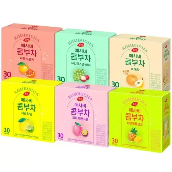 상품 이미지: [15% 중복쿠 폰]동서 애사비 콤부차 6종 30T 2개 골라담기 외 [레몬라임/피치패션프룻/파인애플망고/배모과/샤인머스캣/오렌지]