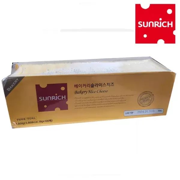 상품 이미지: 썬리취 베이커리 체다슬라이스치즈 1.8kg 100매
