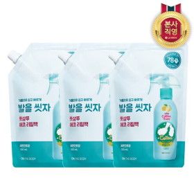 상품 이미지: LG생활건강 온더바디 코튼풋 발을씻자 풋샴푸 리필 레몬 500ml x 3개