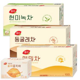 상품 이미지: 동서 현미녹차 100T+둥굴레차 100T+메밀차 100T + 유자호지차20T 증정