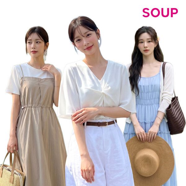 상품 이미지: (20+10%무배)최대30% 숲X비지트인뉴욕 썸머시즌오프 베스트 티셔츠/블라우스/원피스 외 최대할인~90%