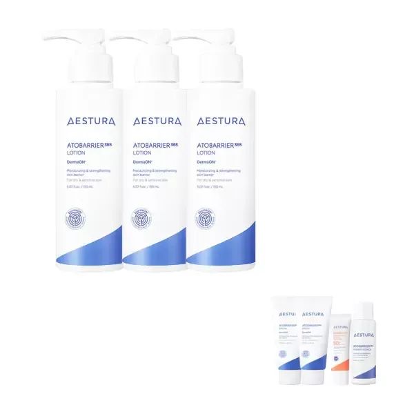 상품 이미지: [본사직영]에스트라 아토베리어365 로션 150ML 3개+ 크림30nl 2개 + 선크림20ml +에센스25ml