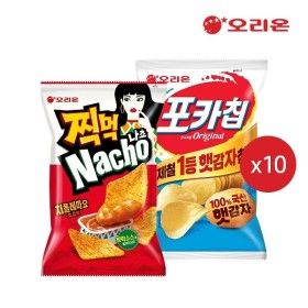 상품 이미지: 오리온 찍먹 나쵸 치폴레마요(84g) 10개 + 포카칩 햇감자 오리지널(66g) 10개