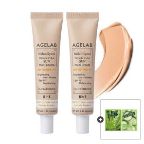 상품 이미지: 1+1 (잡티커버/톤업) 에이지랩 올인원 비단결 컬러선 SPF 50+PA+++ (총2개) +알로에팩 2매 증정