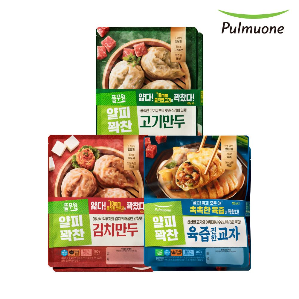 상품 이미지: [슈퍼적립]풀무원 얄피꽉찬 얇은피만두 400g 6봉 (고기