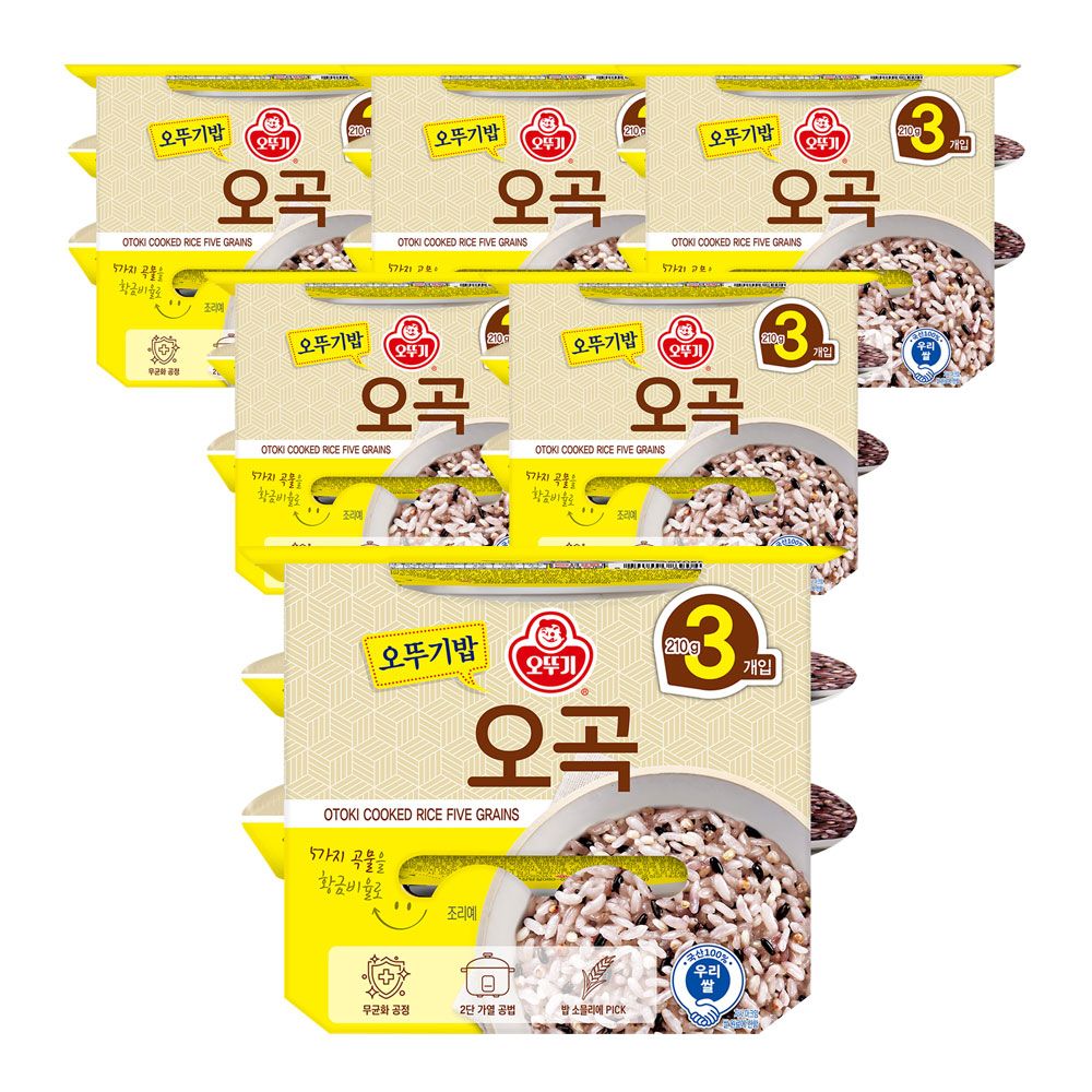 상품 이미지: [슈퍼적립] 오뚜기 맛있는 오뚜기밥 오곡 210g, 18개