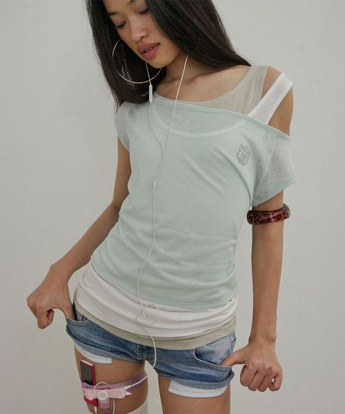상품 이미지: Lazy Sleeveless Layered Tee Mint