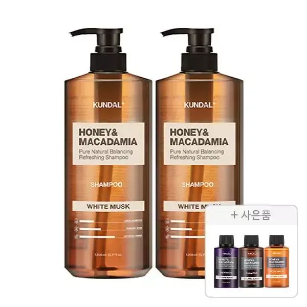 상품 이미지: 쿤달 네이처 샴푸 화이트머스크 1058ml, 2개+증정(일랑일랑 트리트먼트 100ml+일랑일랑 샴푸 100ml+일랑일랑 바디워시 100ml 각 1개)