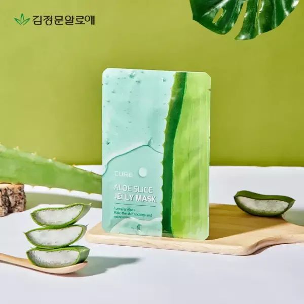 상품 이미지: 김정문알로에 큐어 알로에 슬라이스 젤리 마스크 10매 2개