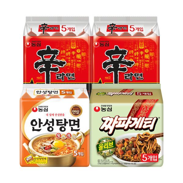 상품 이미지: 신라면10입 +안성탕면5입 +짜파게티5입 (총 20봉)