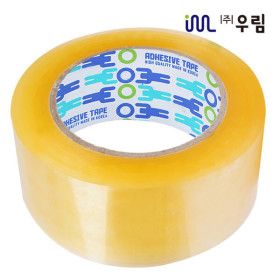 상품 이미지: 투명 박스테이프 80M 50개 OPP 포장 테이프 황색 대용량 택배 포장용 재구매 높은 우림테이프 더블경포장