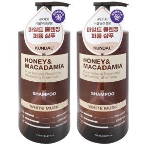 상품 이미지: 쿤달 허니 앤 마카다미아 네이처 샴푸 대용량 화이트머스크 718ml 2개