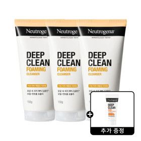 상품 이미지: 뉴트로지나 딥클린 포밍 클렌저 150g 3개 +뉴트로지나 아크네 클렌징 폼 10g 1개 증정